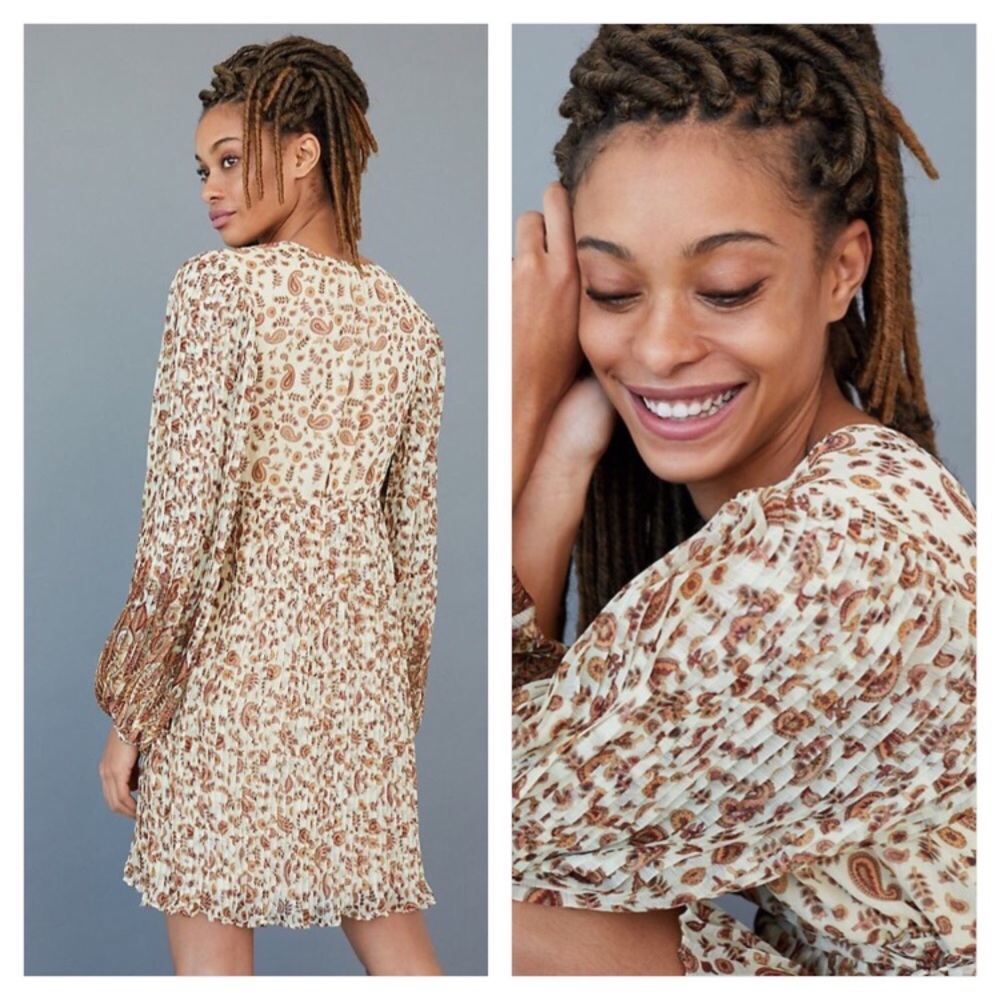 NWT ANTHROPOLOGIE SHYLA PLEATED MINI WRAP DRESS - Picture 10 of 13